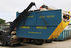Skip Hire in Chelmsford full skip being unloaded